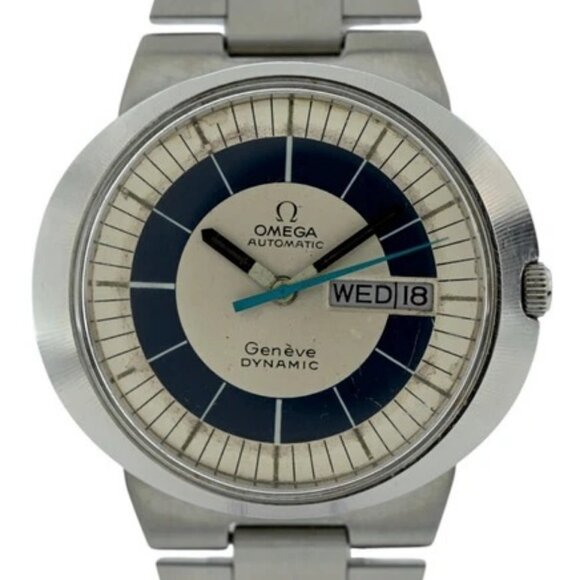 Omega 41mm Men's Dynamic Blue/ Silver Dial Automatic Swiss Made Watch! Tool 107!